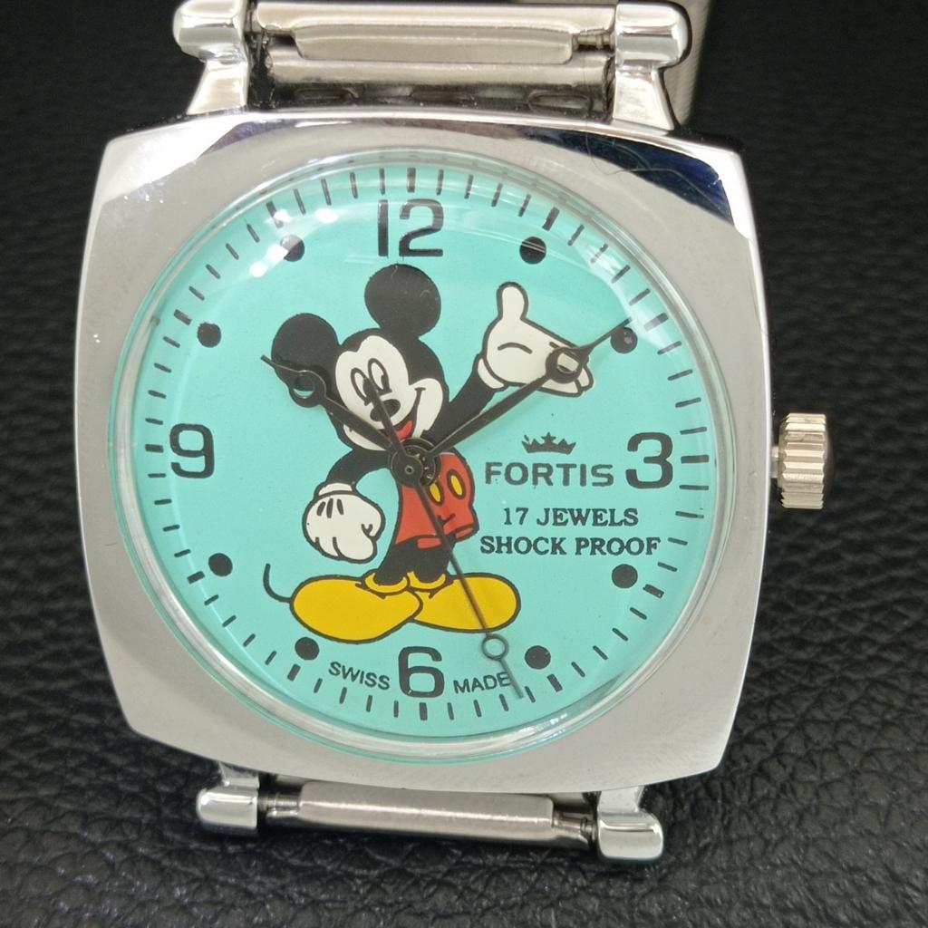 HAND-WINDING VINTAGE SWISS MENS REFURBISHED SEA GREEN COLOR DIAL WATCH A707270-1