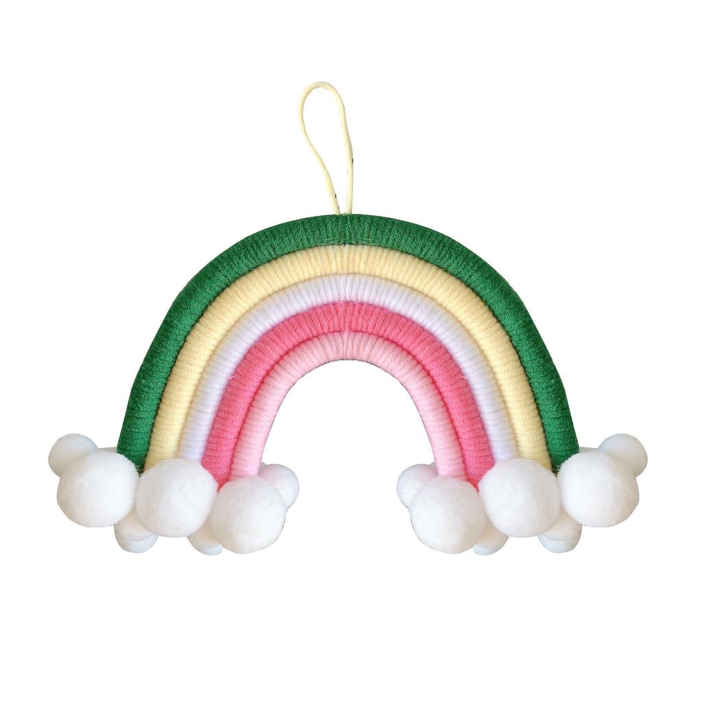 Nordic Style Woven Cloud Rainbow Hanging Ornaments - Children's Room Wall Decor Pendant