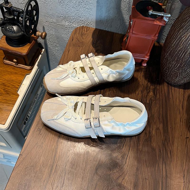 Leder Mary Jane Schuhe Sommer neue Sportschuhe Damenschuhe Retro Französisch lässig Schleife Ballerinas