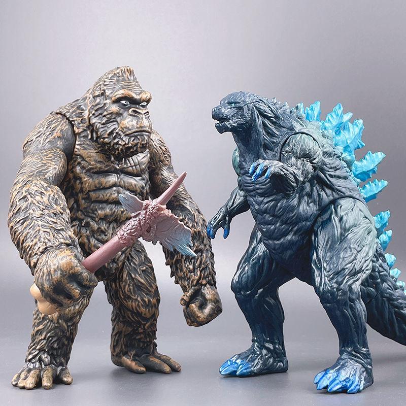 18CM Godzilla VS King Kong 3 Têtes Drago King Ghidorah Gorille Godzilla Colle Souple Figurine d'Action Jouet de Collection