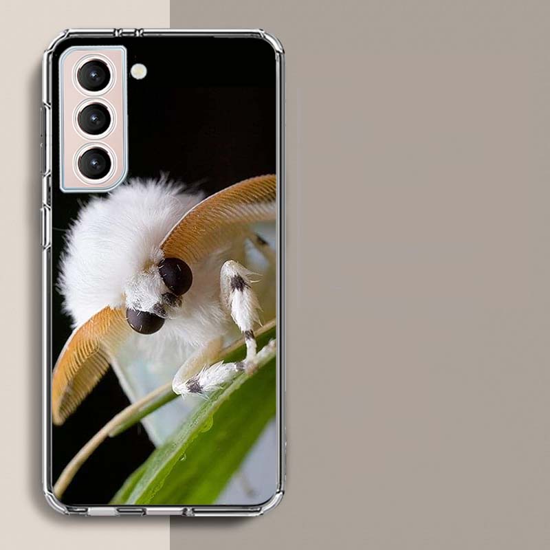 

Moth Macro Phone Case For Samsung Galaxy S25 Edge S24 S23 FE S21 S20 S10 Plus S22 S26 Ultra Cover Clear Cases TPU Capa Shell Coq Samsung S21 FE