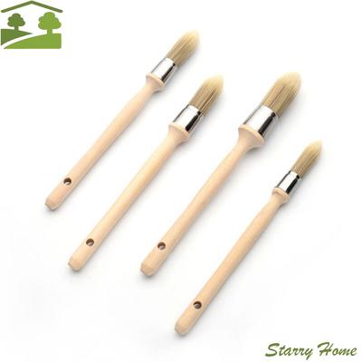 Gap Brush Paint Brush Thick Bristles Apply Evenly Round Head Brush Chemical Fiber Wooden Handle Wall Brushing Tools Ash Removal