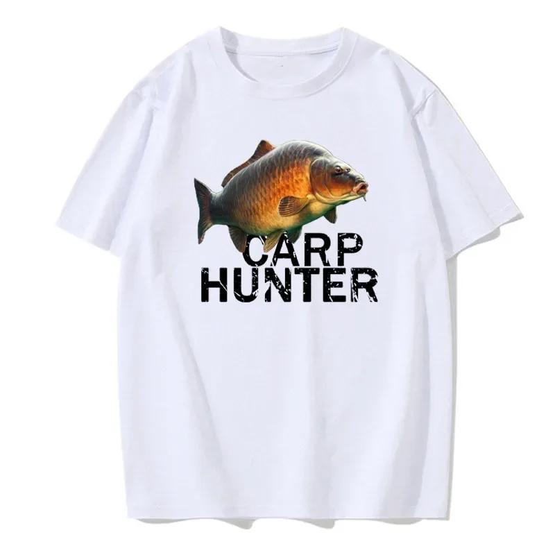 Summer Harajuku Carp Print Men's T-shirt Casual Breathable Round Neck Short-sleeved Sports European Size T-shirt Clothing