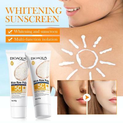 Rice Paste Sunscreen SPF50 PA+++ Block UV Protection Sunscreen Summer Refreshing Non-Greasy Sunscreen Sunblock