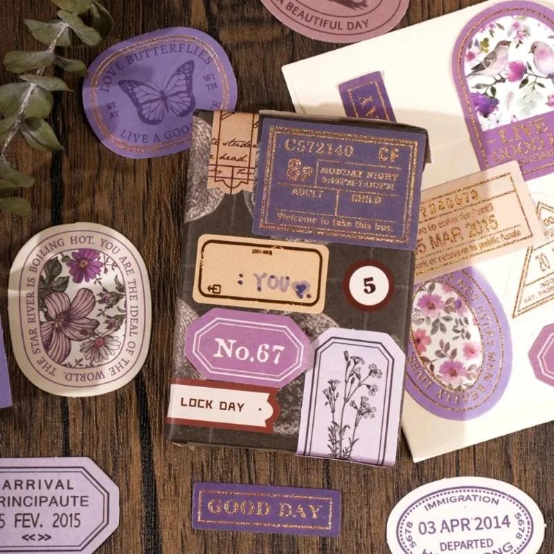 Herr. Papier 40 Stück/Karton Vintage Etiketten Aufkleber Dekorative Notizen Handgeschriebene Aufkleber DIY Handgemachte Collage Materialien Schreibwaren
