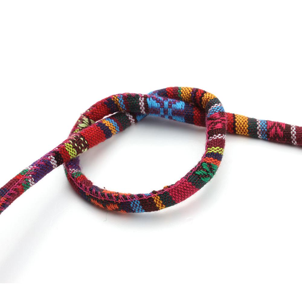 5m 1m Multi Color Cotton Cord Handmade 6mm Diameter Round Fabric Ethnic Rope Textile Wrap Embroider For DIY Bracelets Making