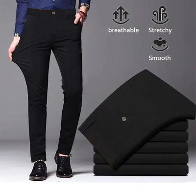 Herren Anzughose Sommer Herbst Business Casual Lange Hose Herren Elastische Gerade Formale Hose Atmungsaktiv Leicht
