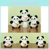 Lovely Plush Panda Doll Keychain 12cm With Vibrant Flower Designs For Backpacks