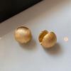 Gold and Silver Brushed Round Ball Earrings, Super Beautiful Earrings for Women, 2026 New Hot Style, High-End, Light Luxury, Elegant Earrings