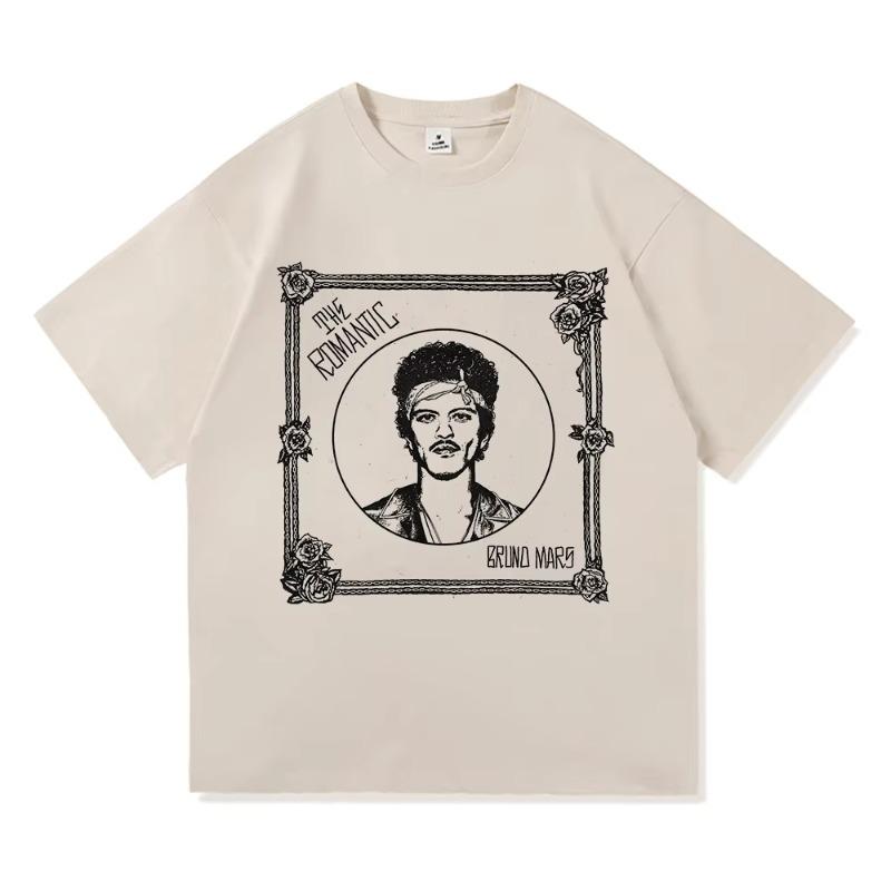 

Bruno Mars The Romantic Tee Shirt 2026 New Album Retro Men/women Clothing Harajuku High Quality Tops Cotton TShirts Vintage 5XL різнокольоровий