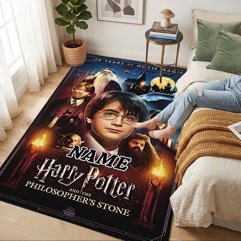 Custom Name Owl Letter Living Room Non-Slip Area Rug Soft Carpet for Bedroom Kids Playroom Sofa Office Home Decor Doormat