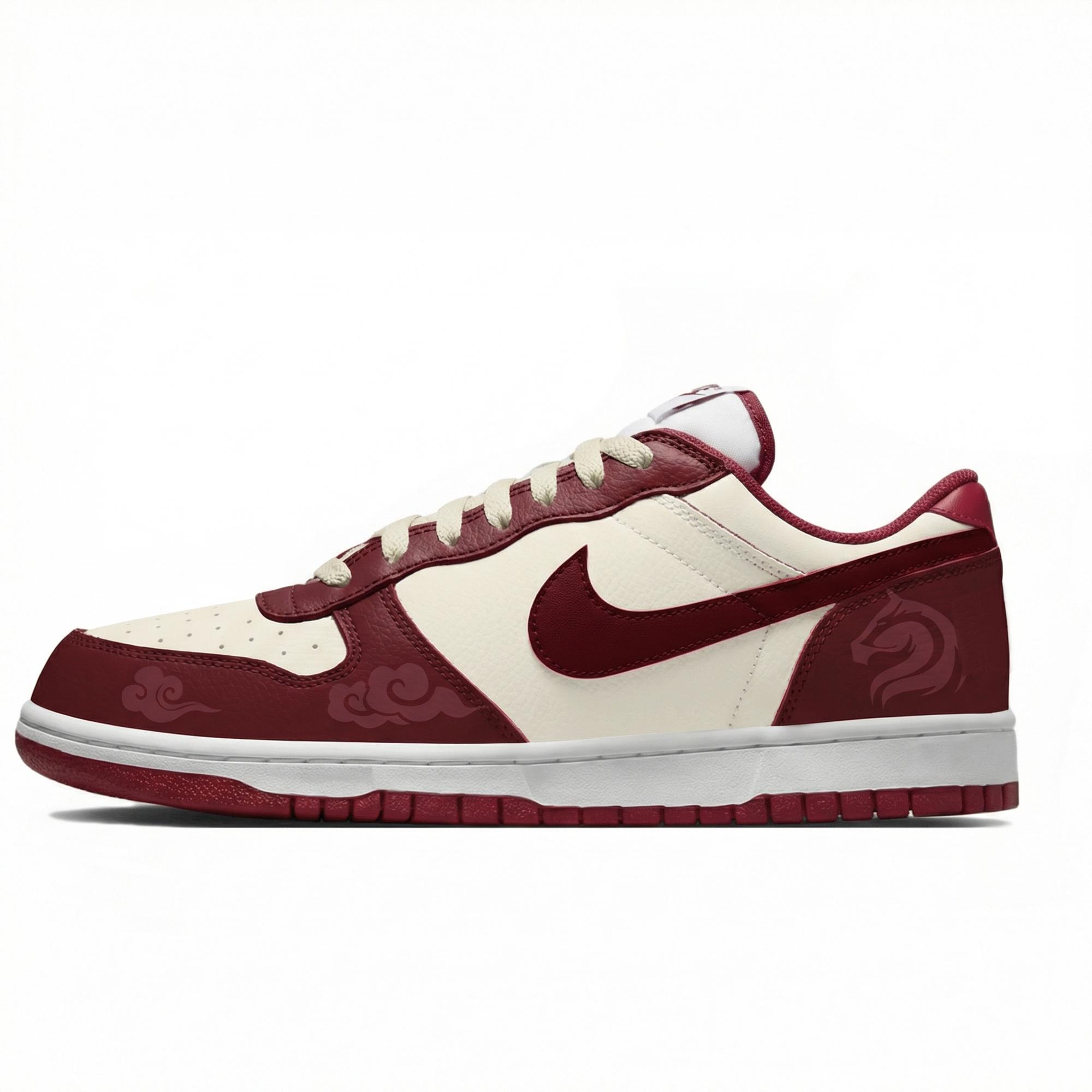 

Nike Big Lemon Joy Low top Skateboard Shoes Men s Beige Red 355152-150(Team399-) 41