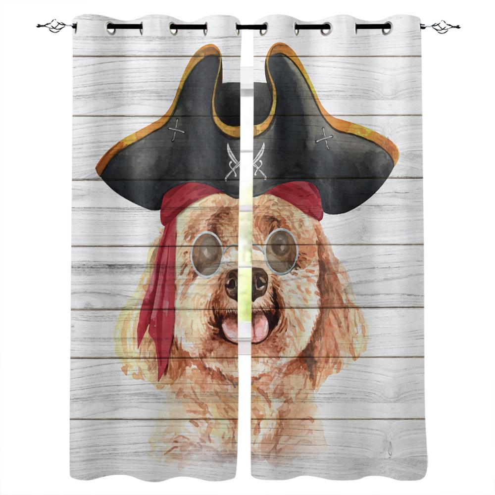 Животное Розовая Собака Милый Пудель Новые Простые Шторы Украшения Дома Шторы Современные — фото 15