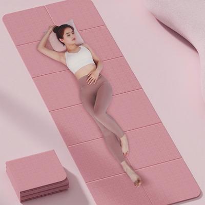 Foldable Yoga Mat Extra Thick TPE Exercise Mat Portable Travel Non-Slip Men Women Home Gym Workout Pilates Floor Pad
