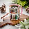 Buntglas-Stil Florale Bücherregal-Tasse, Geschenk für Buchliebhaber, Buch-Tasse Bunte Harz-Bücherstapel Kaffeetasse Sammlung Geschenke