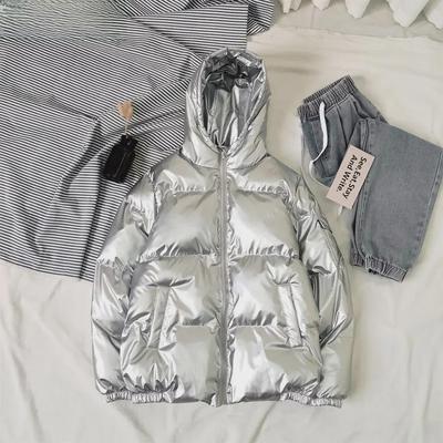 Herren Glänzender Baumwoll-Daunen-Wintermantel mit Kapuze - Jugendliche Trendmarke