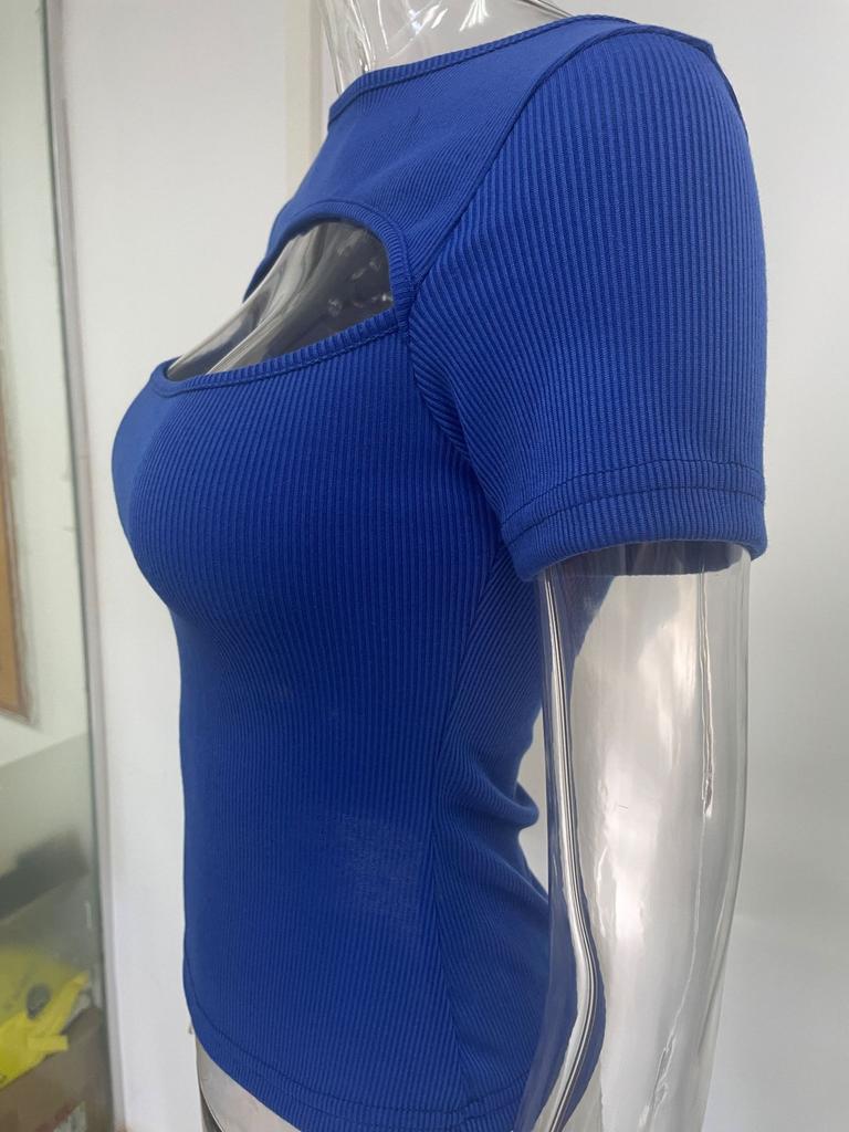 Damer Topper Ensfarget Høst Vinter Sexy Slim Fit Skjorter Kortermet Bluser Damer T-skjorte