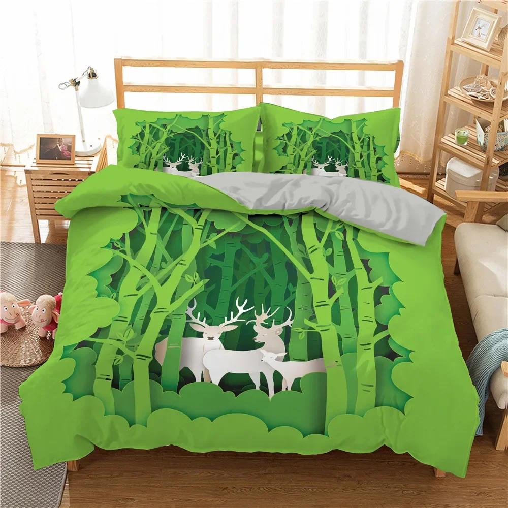 Comforter Ropa De Cama Snowflakes Deer 3D King Size Eu King 240X220 Cm Bedroom Set Bedding North America Quilting Home Textile