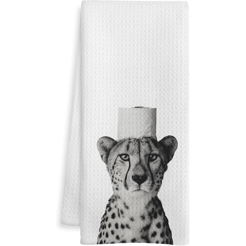 Chicken Gift Hand Towels for Bathroom, Chicken Lover Mom Lady Gifts, Farmhouse Rooster on Toilet Decorative Hand Towels for Kids Guest Bathroom леопардовый