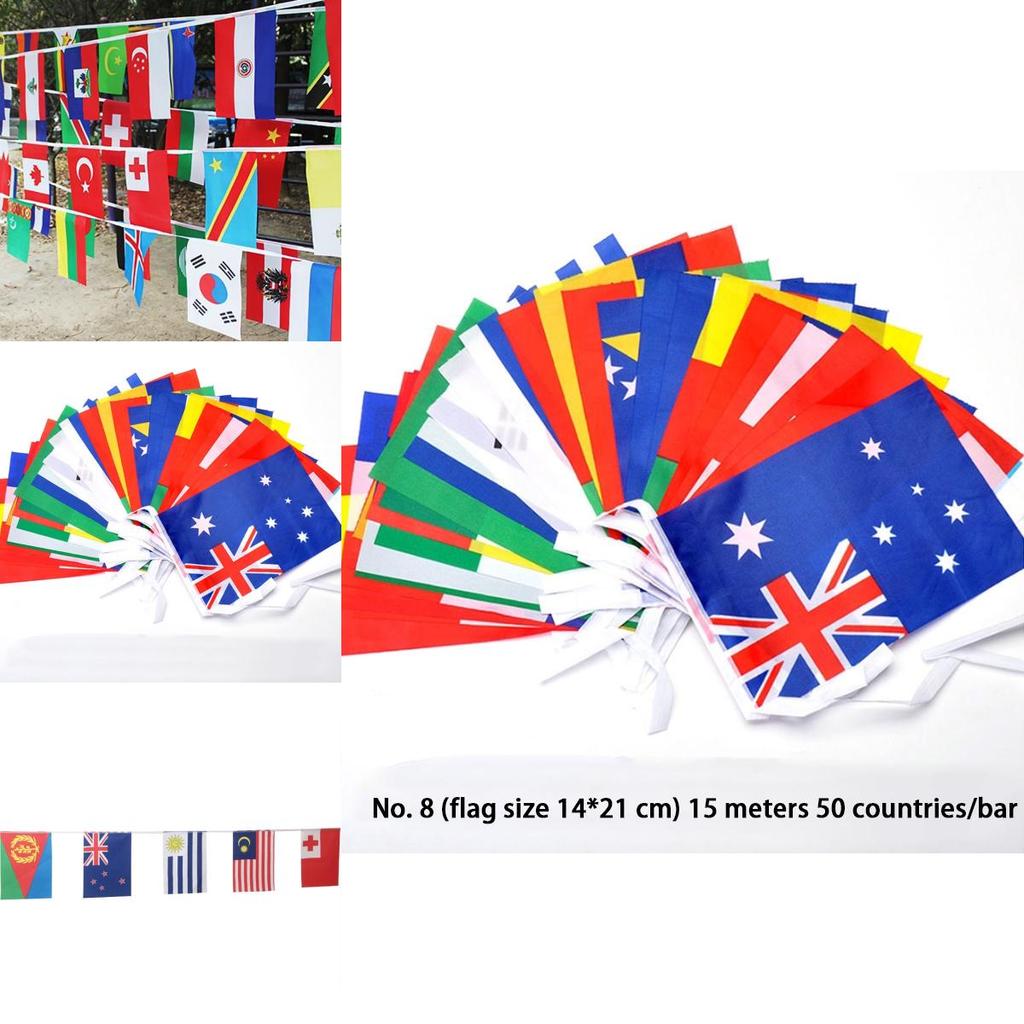 Multi-cultural Party Hanging Decor 50-100pcs Flags Of Different Assorted Countries