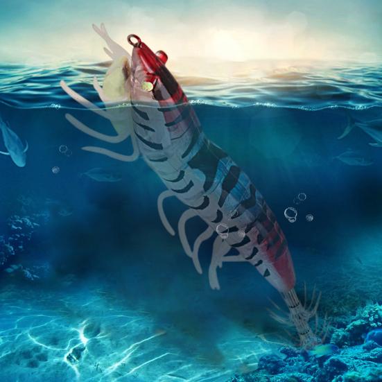 11.7cm/20.5g Fishing Lure Squid Hook Simulated Vivid Skin Bright Color Soft Feet Fine Workmanship Universal Luminous Shrimp Artificial Octopus Bait