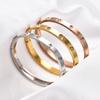 Stainless Steel Zirconia Bangle for Women Openable Eye Heart Cuff Bracelet Wristband Polished Metal Jewelry Accessories Gift