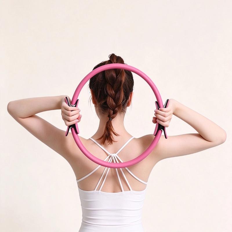 1 Stück Umweltfreundlicher Leichter Fitnessreifen Formgebender Glasfaser-Pilatesring Langlebiger Anti-Rutsch-Griff Yoga-Ring Trainingsgerät