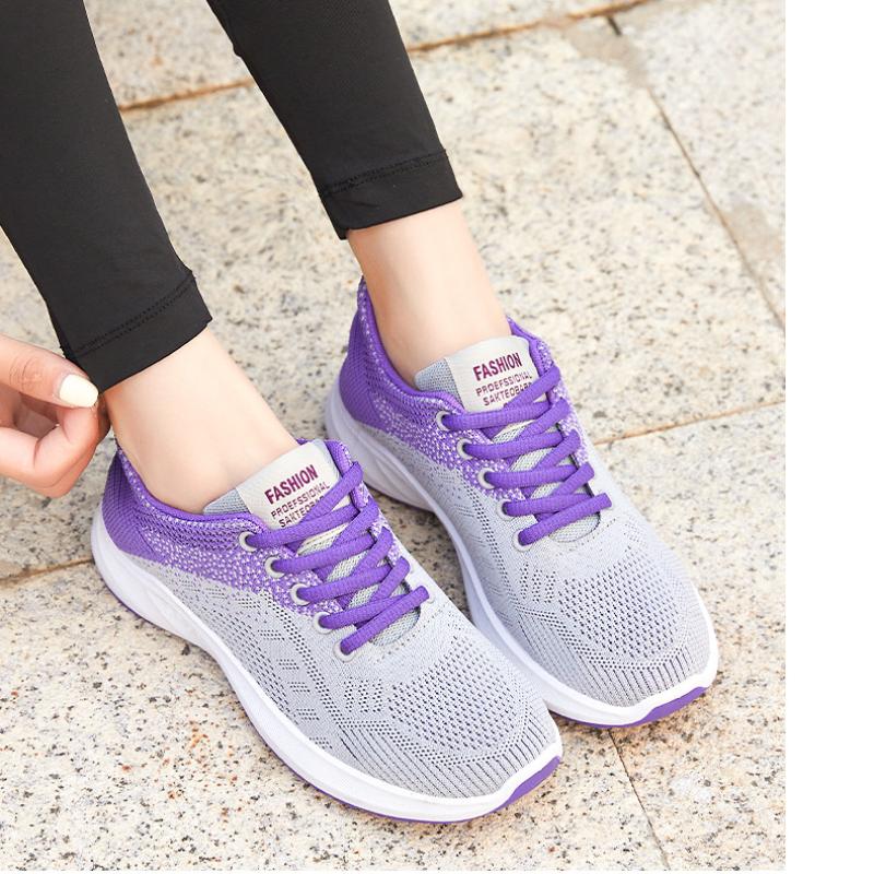 Damskor Vårnya Casual Sportskor Andas Flugstickade Sportskor Mode