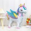 Regenbogen-Einhorn mit Flügeln und Rädern, stehender Ballon, Einhorn-Thema, Geburtstagsparty, Mädchen-Geburtstagsdekoration