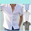 Luxuriöses Herren-Kurzarm-Leinen-T-Shirt für den täglichen Gebrauch im lässigen lockeren Schnitt