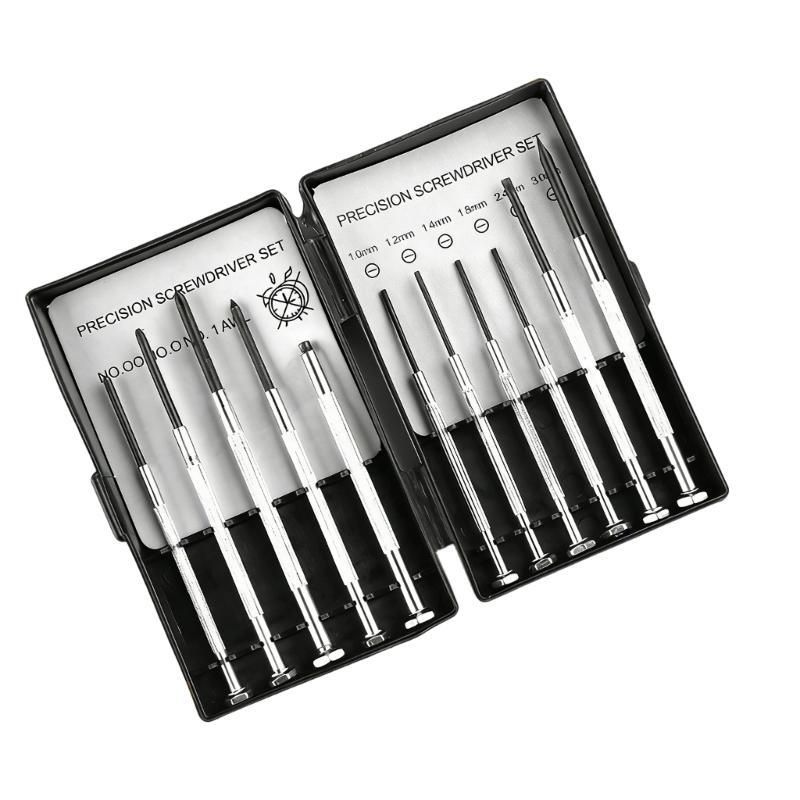 Steel Precise Screwdriver Set For Watch Repair And Electronics Maintenance Slip Resistant Design With Storage Case