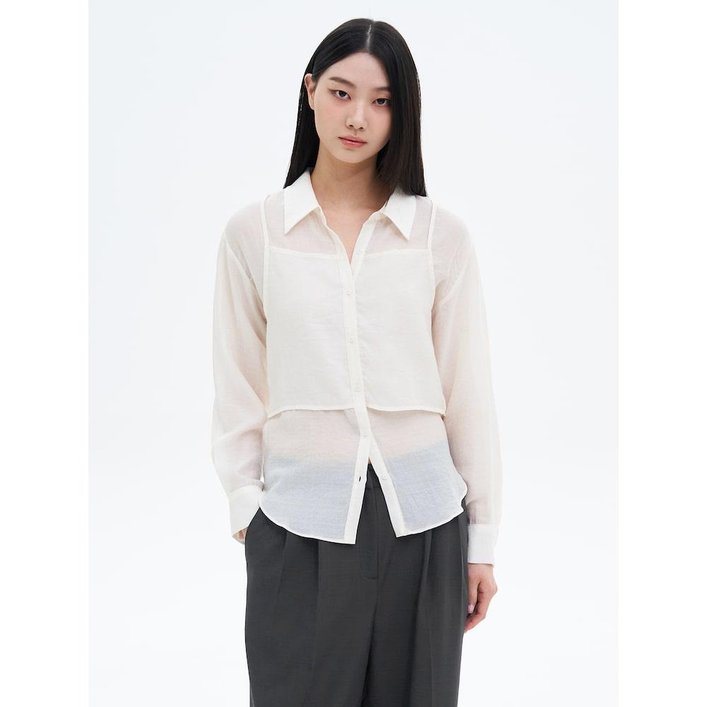 8Seconds Sleeveless Top Layered Shirt Ivory Ivory/S