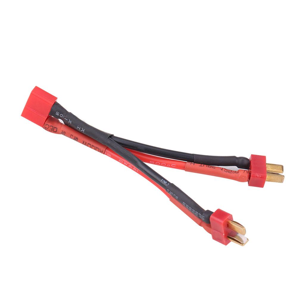 Deans Style T Plug 2 Male To T Plug 1 Female Power Cable Silicone Wire for 2 6S Lipo Battery