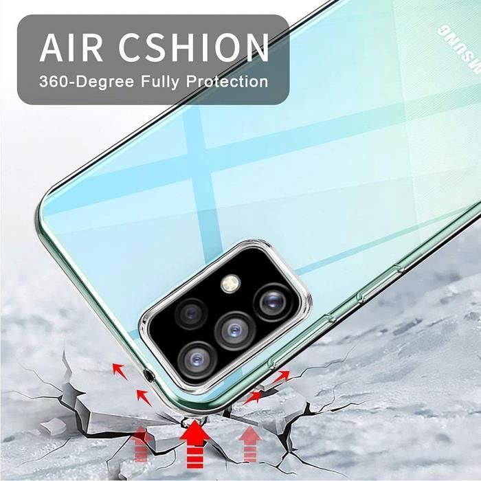 Coque pour Samsung A52 4G/5G Protection Renforcée Haute Qualité Silicone Transparente
