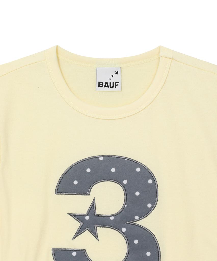 BAUF 3 Logo Dot Slim Fit T-Shirt [Yellow]