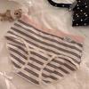 Slip a triangolo da donna per primavera e autunno, in cotone vintage, con cavallo esteso, antibatterici, a vita media