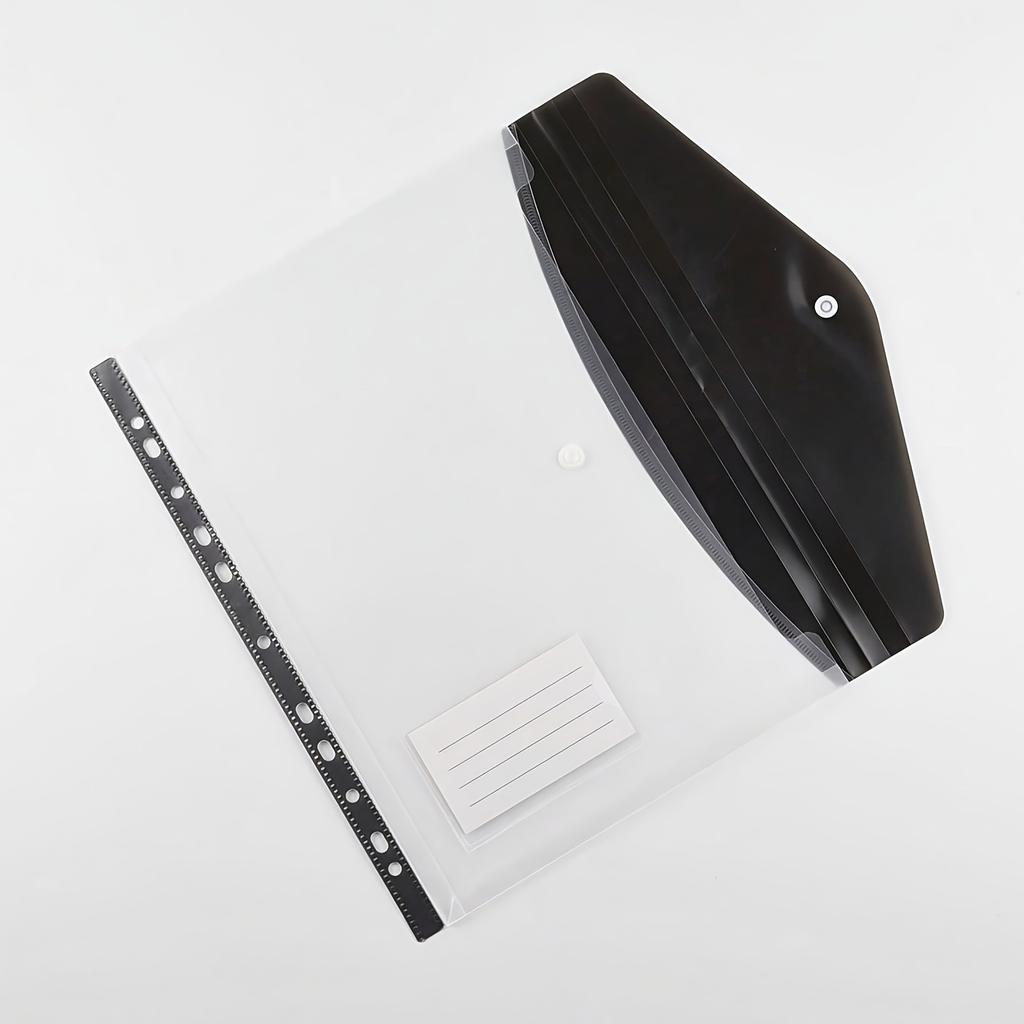 [Multicolor Document Wallets] Set of 6 A4 Polypropylene Project Folders with Snap Closure, Expandable 11-Hole Punch Pockets, Plastic Envelope Document