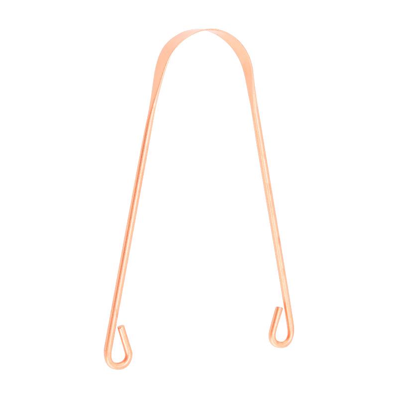 Copper & Stainless Steel Double-Sided Tongue Scraper - Single Handle Tongue Coating Cleaner for Fresh Breath