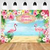 Mocsicka Baby Birthday Flamingo Party Tropical Leaves Flowers Photography Backgrounds Photographic Backdrops For Photo Studio