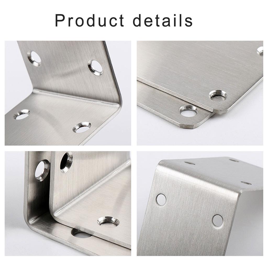 20pcs Stainless Steel L Bracket 90 Degree Right Angled Corner Brace for Wood Furniture Cabinet Shelves Chair Drawer