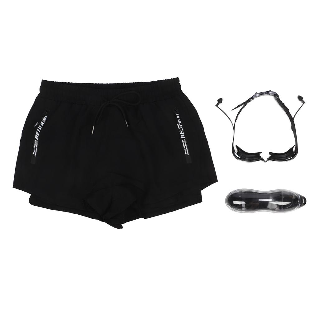 Men Swimming Shorts Swimming Goggles Storage Case Set Male Swimming Accessories Kit XXL 65 75kg