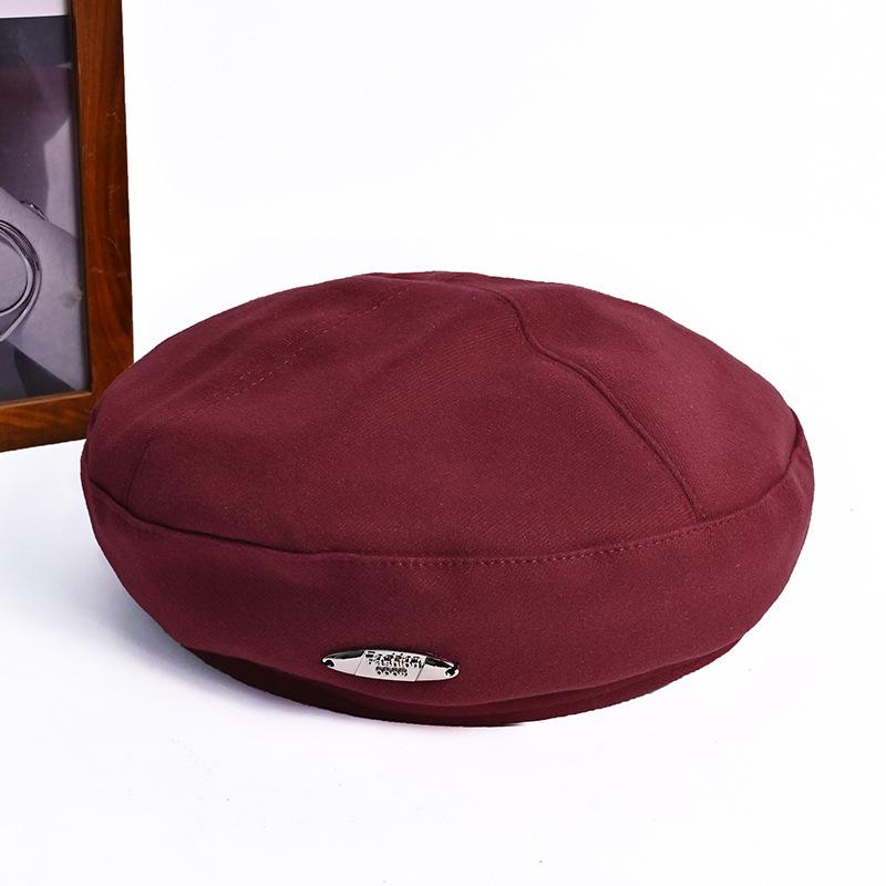 British Retro Beret Autumn and Winter New Versatile Hat for Women Casual Pumpkin Hat Showing Face Little Painter Beret Hat