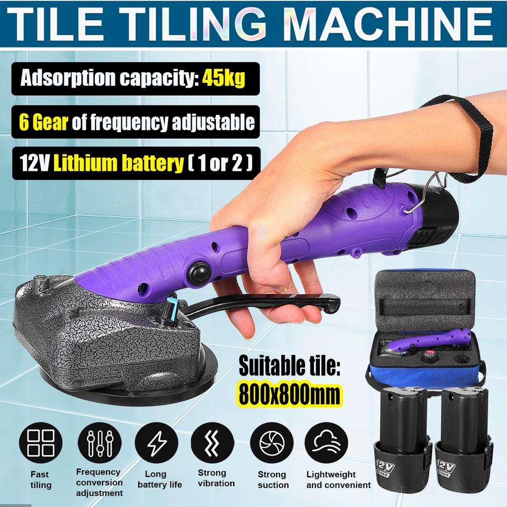 12V 1000W Tiling Tiles Machine Tile Vibrator Suction Cup Adjustable Protable Automatic Floor Vibrator Leveling Tool+Battery