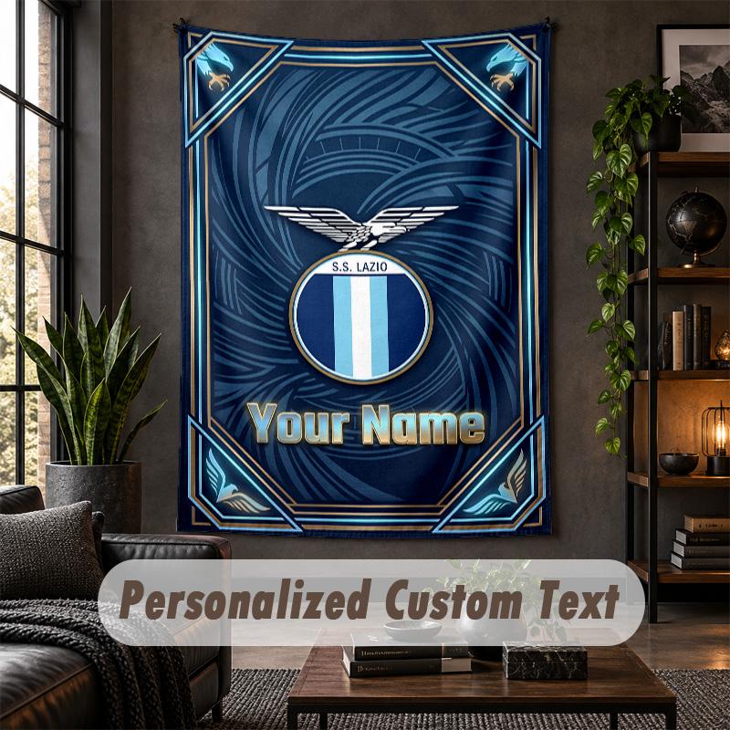 Wall Tapestry Lazio FC Print Custom Name Text Wall Hanging Home Decor