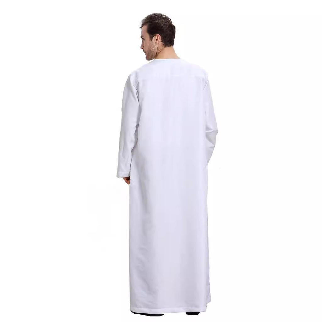 Middle East Men's Long-Sleeve Solid Color Robe TH808
