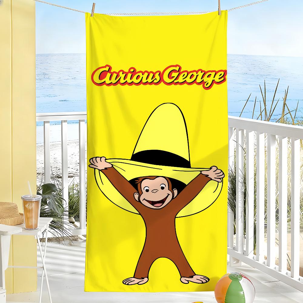 Animated Movie C-Curious-George Towel Soft Pool Gift For Travel Gym Shower Camping Quick Dry Sports Large Beach Towels
