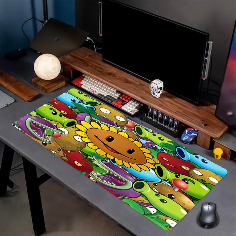 Pflanzen vs. Zombies Print Mauspads, Anti-Rutsch Schreibtisch-Tastaturmatte, für PC Laptop Gaming Arbeiten Tägliche Nutzung, Coole Festival Überraschungsgeschenk