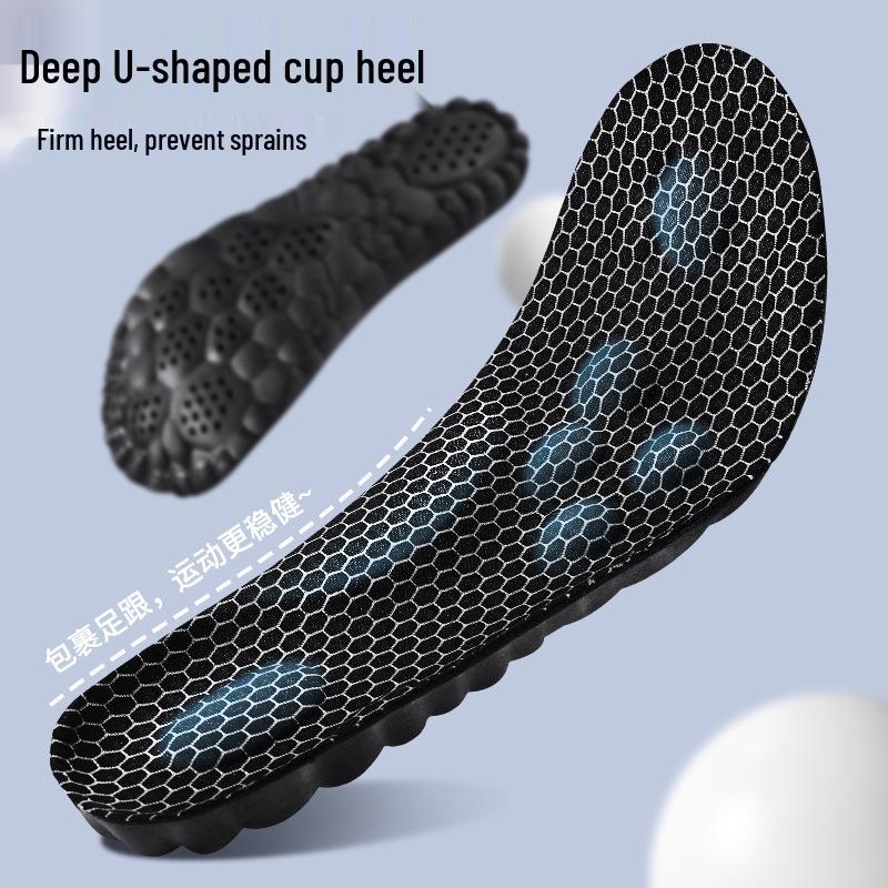 Graphene Running Shoe Insoles: Antibacterial, Breathable, Sweat-Absorbing, High Elasticity, Shock-Absorbing, 4D Massage, Cloud-Like Comfort.