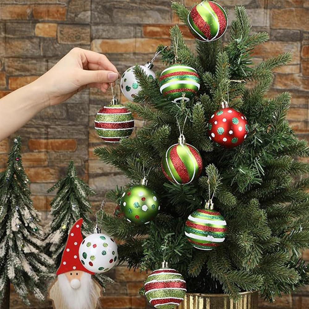 12pcs Christmas Balls Ornament for Home Indoor Holiday Party Hanging Decoration