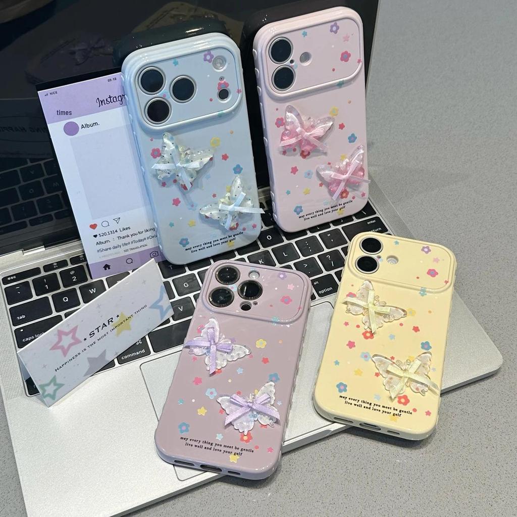 Floral Butterfly Heart Window Case for iPhone 17Pro Max/16/15Pro